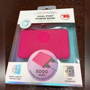 Colorways Pink Dual Port Power Bank Charger